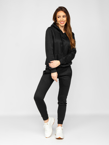 Черен дамски спортен комплект с качулка Bolf 0002