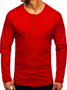 Мъжка тениска с дълъг ръкав и три червена Bolf 1114