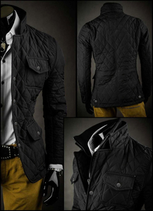 Черно елегантно капитонирано мъжко яке Bolf 802A