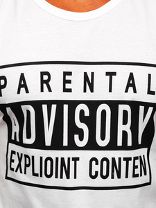 Бяла тениска tank top с принт Bolf 14828