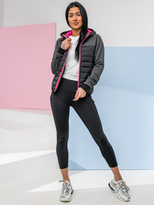 Черно преходно спортно дамско яке Bolf KSW4002