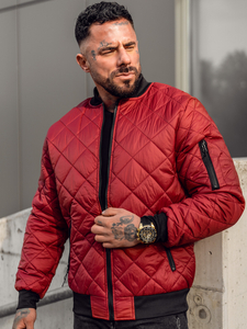 Бордо преходно мъжко яке капитонирано бомбър Bolf MY-01