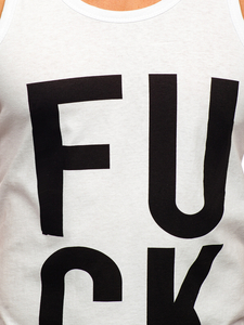 Бял мъжки потник с принт Bolf 14830