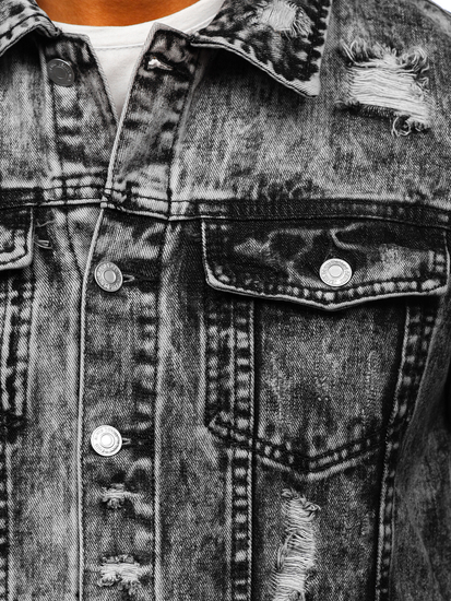 Сиво мъжко дънково яке Bolf AK588