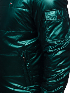 Зелено капитонирано  мъжко преходно спортно яке Bolf 2143