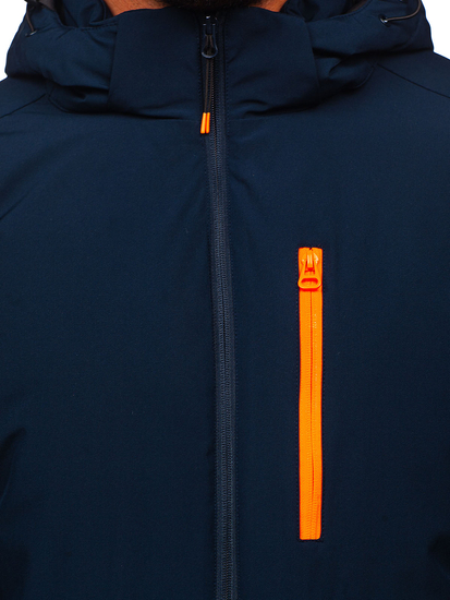 Тъмносиньо мъжко зимно спортно яке Bolf HH011