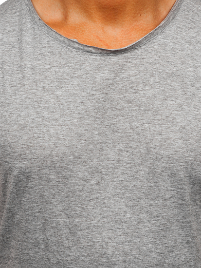 Сив памучен мъжки потник без щампа Bolf 1205