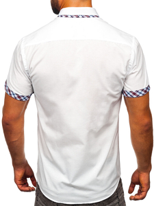 Мъжка риза с къс ръкав бял Bolf 6540