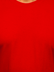Червена мъжка памучна изчистена тениска Bolf 192397
