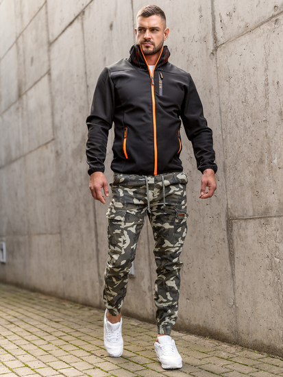 Черно преходно мъжко яке softshell Bolf KS2185A