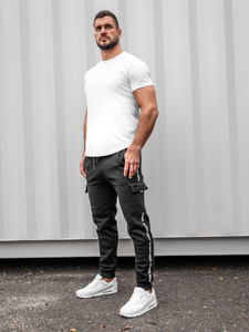 Черно мъжко карго долнище тип джогър Bolf JX8715B