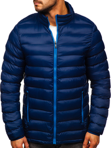 Мъжко зимно спортно капитонирано яке черно Bolf 1111