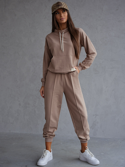 Дамски двуцветен спортен комплект капучино Bolf 82162