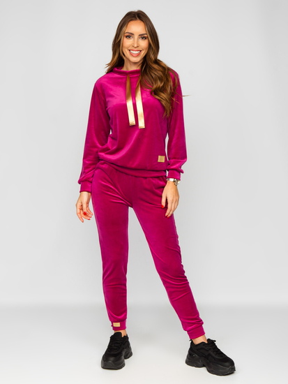 Фуксия плюшен дамски комплект от две части Bolf 637
