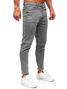 Графитен мъжки дънков панталон skinny fit Bolf 5909