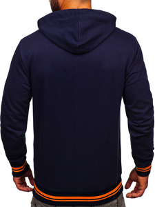 Мъжки суитшърт с качулка тъмносин Bolf 145369