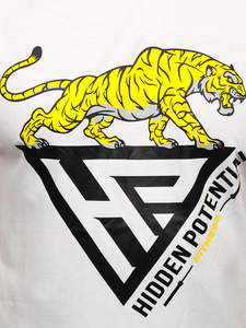 Бяла мъжка тениска с принт Bolf Y70013