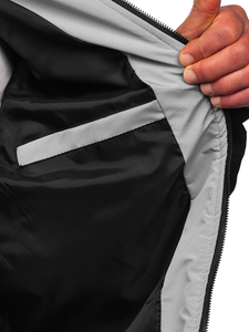 Сиво мъжко преходно капитонирано яке тип бомбър Bolf 84M3006