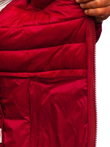 Мъжко зимно капитонирано яке бордо Bolf 1119