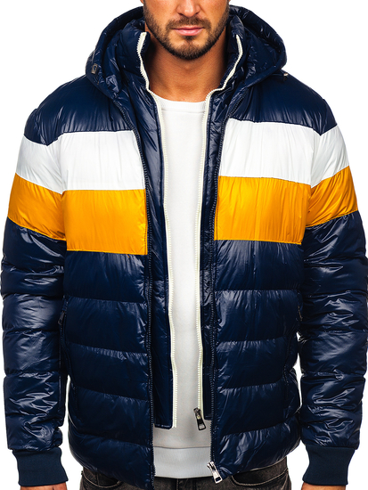 Тъмносиньо капитонирано мъжко зимно яке Bolf 6592