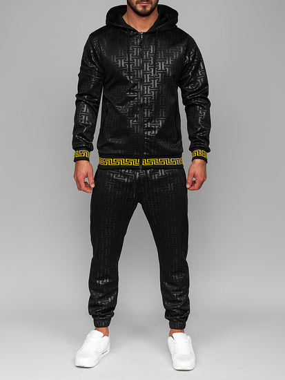 Черен мъжки анцуг с качулка Bolf 3A161