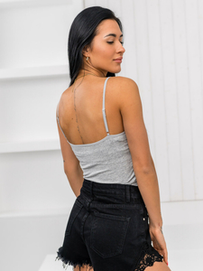 Сив дамски потник с дантела Bolf 17K550