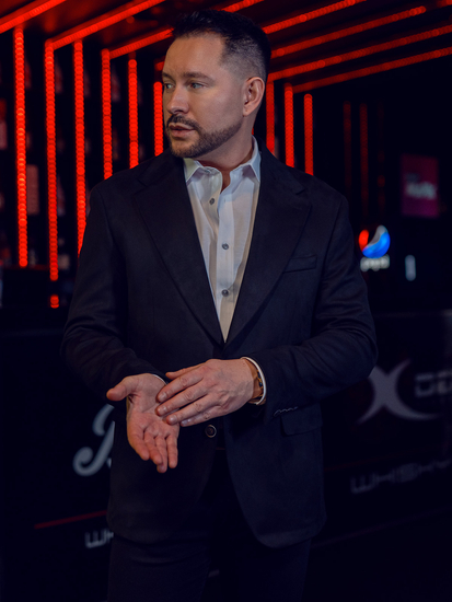 Мъжко кадифено черно яке Bolf 24410