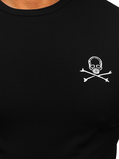 Черна мъжка тениска с принт Bolf MT3049