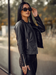 Дамско черно кожено яке Bolf 11Z8206