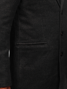 Мъжко зимно палто в цвят графит Bolf 1047