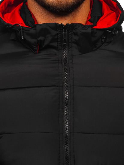 Черно ватирано мъжко зимно яке Bolf 31M5037