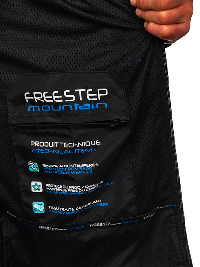 Черно-синьо мъжко яке софтшел Bolf BK017