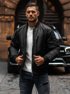 Мъжко преходно черно яке бомбър Bolf AK95A