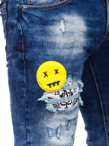 Тъмносини мъжки дънки slim fit Bolf E7860