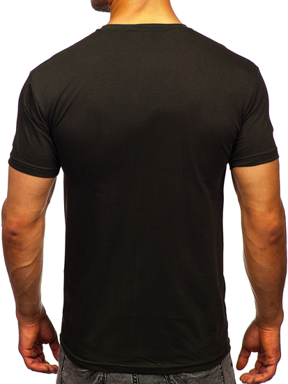 Мъжка памучна изчистена тениска в цвят каки Bolf 192397