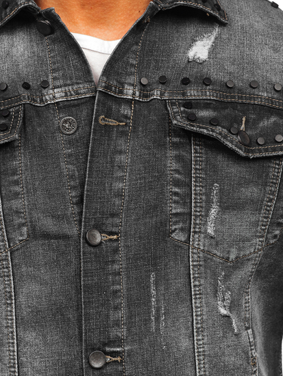 Черно мъжко дънково яке Bolf MJ504N