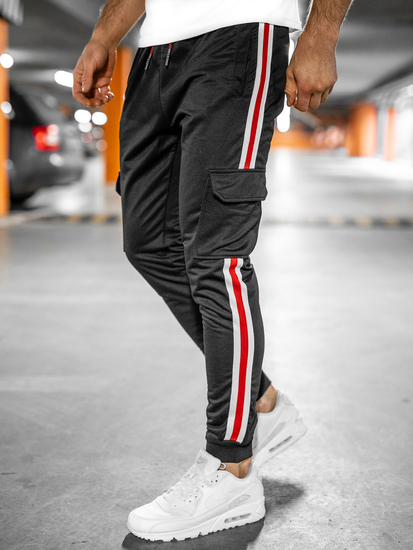 Черно мъжко карго долнище тип джогър Bolf YLB88018A