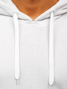 Мъжки суитшърт с качулка бял Bolf 2009