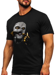 Черна мъжка тениска с принт Bolf 14261726