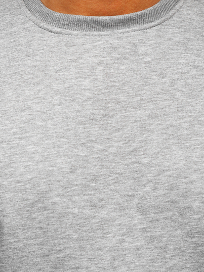 Тъмносив плътен мъжки суитшърт без качулка Bolf 2001