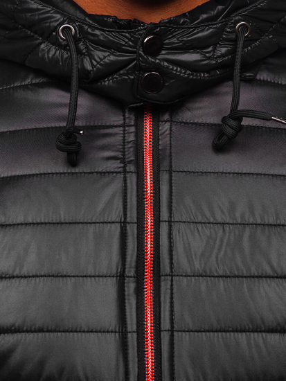 Черно преходно мъжко яке капитонирано Bolf 6191