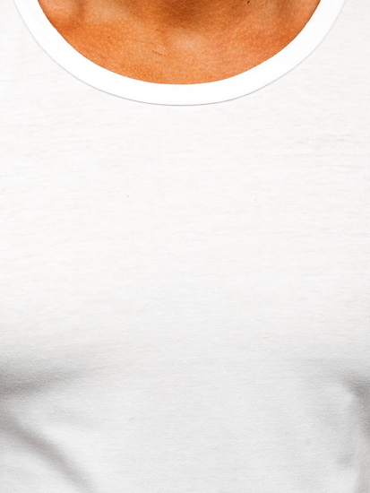 Мъжки потник без принт бял Bolf 99001