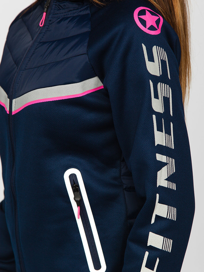 Дамско тъмносиньо ватирано дежсезонно яке с качулка Bolf KSW4012A1