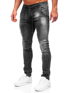 Черни панталони дънкови мъжки тип regular fit Bolf MP004N