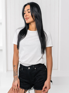 Бяла дамска тениска без принт Bolf SD211