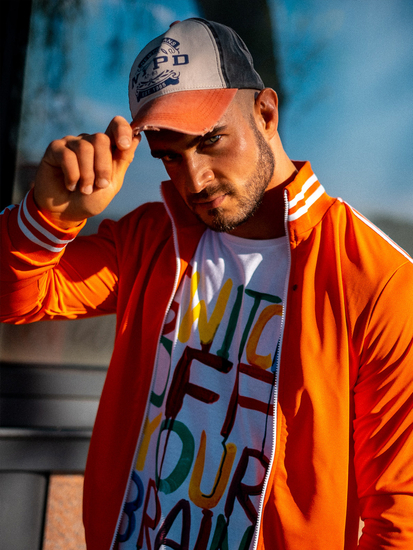 Мъжка тениска с принт бяла Bolf 1181