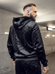 Черен мъжки плюшен анцуг Bolf 3B113A