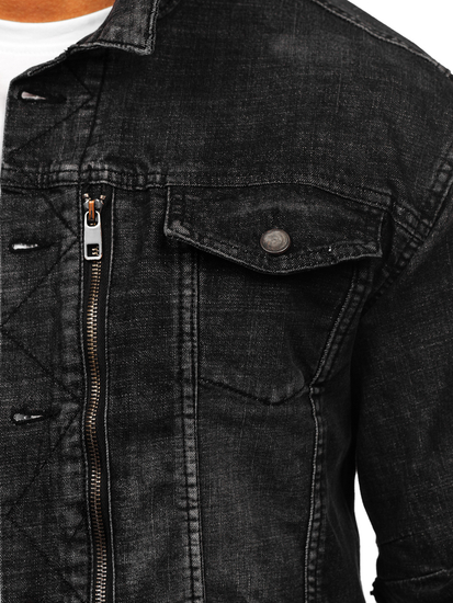 Черно мъжко дънково яке Bolf MJ508N