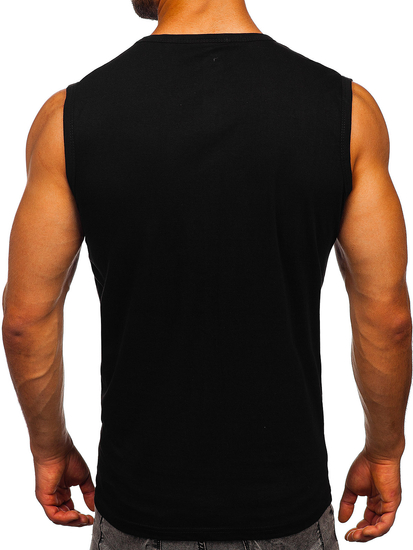 Черна тениска танк топ с принт Bolf 14814