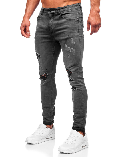Черни мъжки дънки slim fit Bolf KS2081A